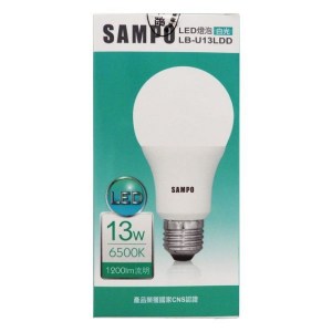 聲寶 SAMPO 13W高功率LED燈泡(白光) 1入