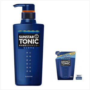 Sunstar Tonic日本爽快頭皮雙效洗髮精*1+補充包*2