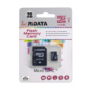 RIDATA錸德 MicroSDHC UHS-IClass10 16GB記憶卡附轉卡