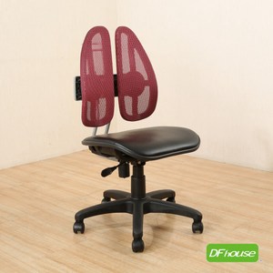 《DFhouse》勞倫斯-皮革坐墊專利椅背結構辦公椅-綠色 黑色