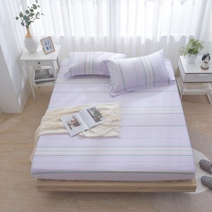 IN-HOUE-彩線紫-200織紗精梳棉三件式床包組(加大)