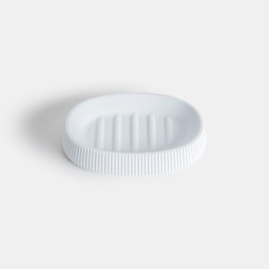 純白暮金直紋肥皂盤