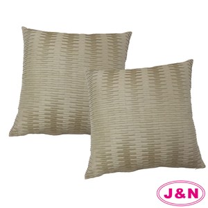 【J&N】仿皮摺紋米抱枕-60*60(2入/1組)米色