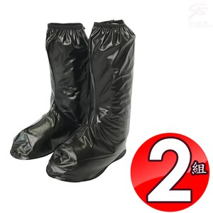 金德恩 台灣製造 2組M~3XL男女款半筒靴型反光條雨鞋套/馬靴3XL