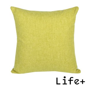 【Life+】簡約素色 棉麻舒適方型抱枕.靠枕_黃綠