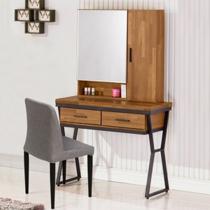 Homelike 凱德工業風3尺化妝桌椅組-免組裝