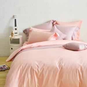 Cozy inn簡單純色-200織精梳棉床包-加大(多款顏色任選)莓粉