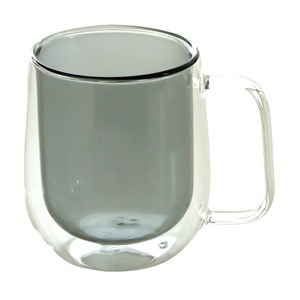 清透雙層耐熱玻璃杯250ml-灰