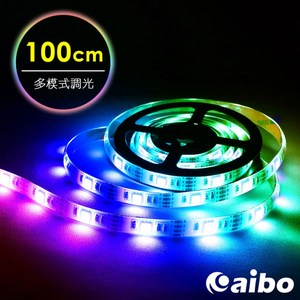 【aibo】LIM7 USB黏貼式RGB全彩LED防水軟燈條100cm