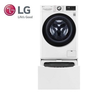 (贈國際牌吹風機)LG雙能洗洗衣機WD-S105VDW(蒸洗脫烘)+WT-D200HW