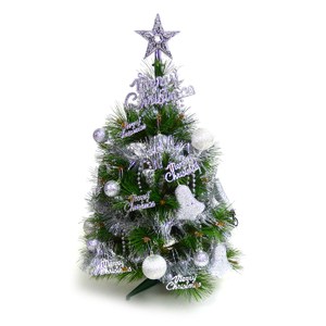 【摩達客】台灣製2尺(60cm)特級綠色松針葉聖誕樹(銀色系飾品組/不含燈)本島免運費