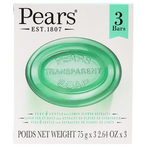 Pears 保濕甘油香皂-檸檬花萃(2.64oz/75g*3入組)*6