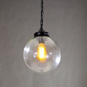 【光的魔法師】北歐美式新時代 清光玻璃球吊燈(直徑25公分)