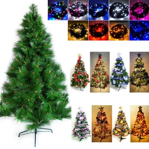 【摩達客】8尺(240cm)特級綠松針葉聖誕樹(含飾品組)+100燈LED燈4串(附控制器