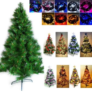 摩達客 台製6尺特級綠松針葉聖誕樹 (含飾品組)+100燈LED燈2串紅金色系+彩色光