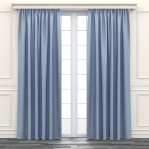 編紋遮光窗簾 寬290x高210cm 藍色