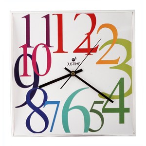【JUSTIME 鐘情坊】彩虹亮麗風格方型時鐘 大數字清晰易讀  靜音彩色數字