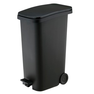 【日本 RISU】Smooth踩踏式緩衝靜音垃圾桶 31L-黑色