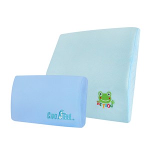 CooFeel 台灣製造酷涼記憶午安枕+Hifrog抗菌枕套記憶腰靠枕