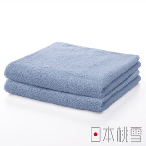 日本桃雪【精梳棉飯店毛巾】超值兩件組 天藍