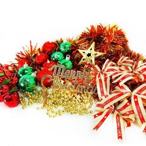 摩達客 聖誕裝飾配件包組合~紅綠金色系 (2尺(60cm)樹適用)