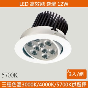 HONEY COMB LED 12W高效能崁燈 3入一組 白光 TAD31025