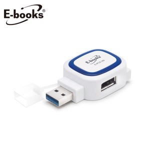 E-books T36 雙孔USB 3.0集線器+多合一讀卡機白