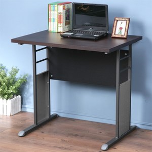 Homelike 巧思辦公桌 炫灰系列-胡桃加厚桌面80cm桌腳飾板灰色