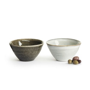 Sagaform Nature 炻釉彩小餐碗-2入 淺灰與深灰