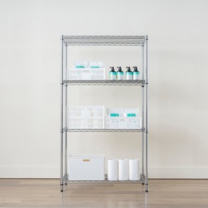 特力屋 加強防鏽鍍鉻四層架(液透) 寬90x深46x高160公分 鋼鐵級荷重單層80公斤 書架 收納架 電器架 置物架