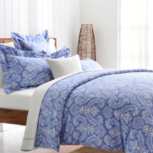 【Cozy inn】湛青-深藍 300織精梳棉四件式兩用被床包組(雙人