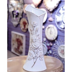 HONEY COMB 白玫瑰陶瓷心型花瓶 FB59