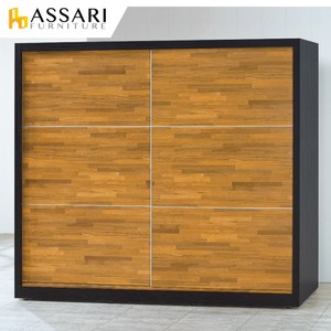 ASSARI-吉晨雙色7X7尺推門衣櫃(寬212x深60x高195cm