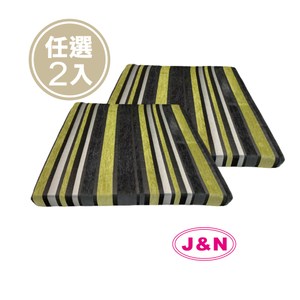 【J&N】絨葉線條立體坐墊55*55*5cm-綠(2入/1組)綠色