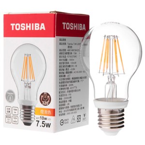 日本 TOSHIBA 東芝照明 7.5W LED球型燈絲燈泡 燈泡色