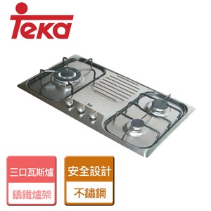 【TEKA】不銹鋼三口瓦斯爐-EFX-730L-左大-桶裝