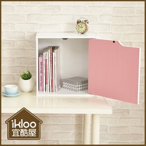 【ikloo】現代風單門收納櫃置物櫃(超值2入-粉)