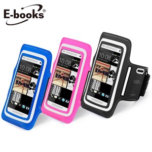 【2入組】E-books N10 智慧手機5.7吋以下運動手臂套藍1入桃紅1入