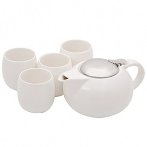 愛格爾一壺四杯茶具組 白色