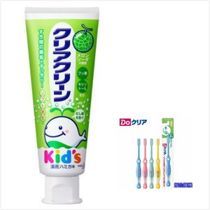 日本 KAO 兒童牙膏-哈蜜瓜(70g*3)+6~12歲兒童牙刷*6
