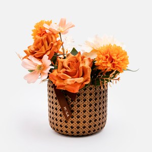 菓莉花藝節慶盆花 編織盆橘