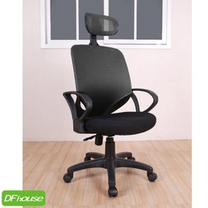 《DFhouse》艾爾文網布電腦椅-標準-附頭枕-3色黑色