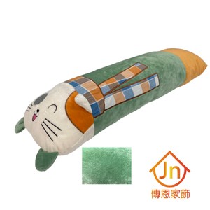 【J&N】貓咪卡哇依長抱枕-90*30綠色(1入)綠色